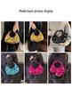 Women's Glossy Metal PU Cloud Handbag with Pleated Design - European & American Style