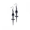 New Gothic Vampire Bat & Sword Earrings: Perfect Halloween Gift for Bat Lovers