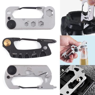 Multifunktions Kletterkarabiner EDC Schlüsselanhänger Ausrüstung Werkzeuge Wandern Schraubenschlüssel Öffner