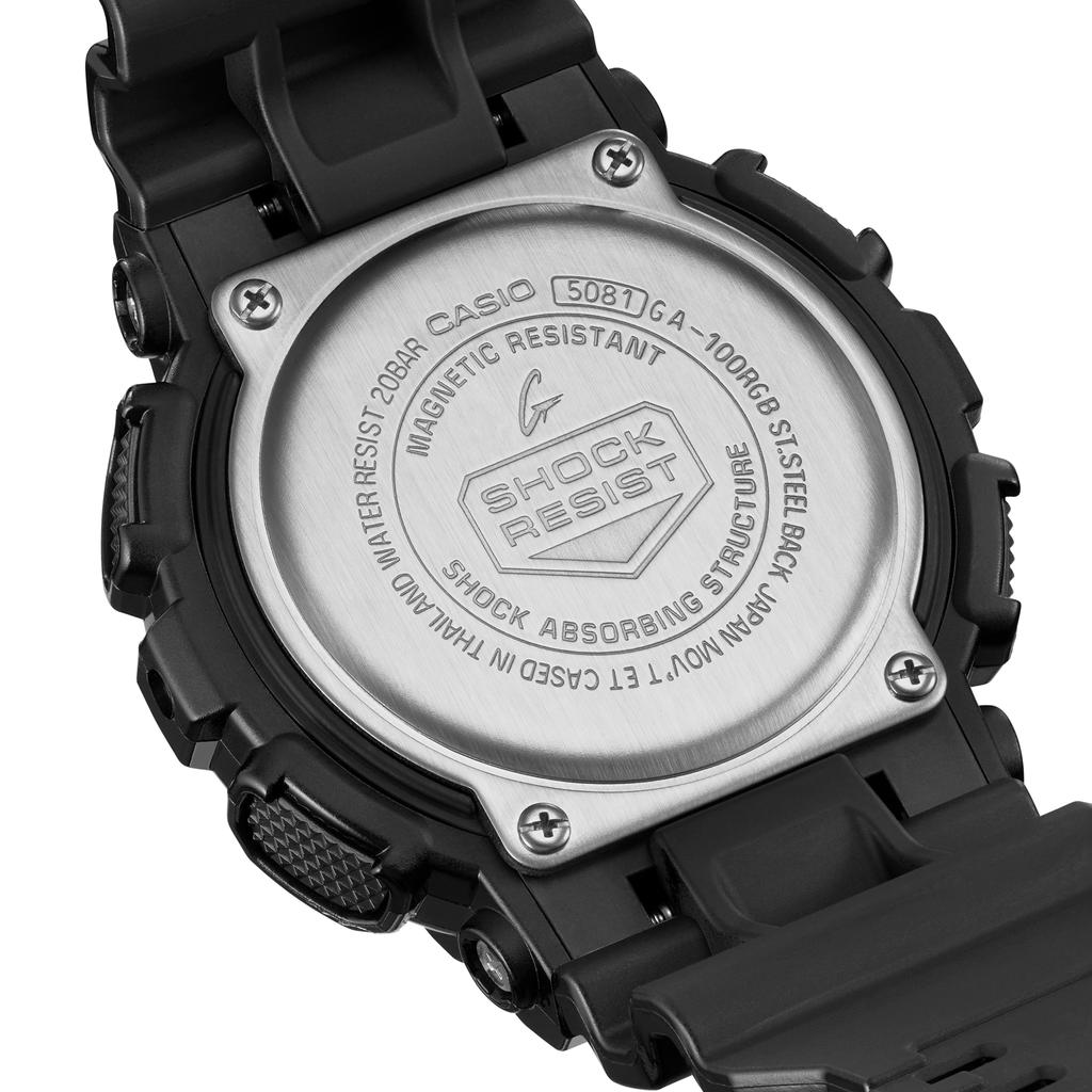 Casio G-SHOCK Men's Resin 200M Water Resistant Digital Shock Resistant Quartz Watch GA-100RGB-1A