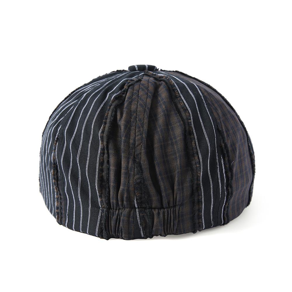 Spring Summer Light Plaid Forward Hat Men Vintage Striped Paintwork Hat Newsboy Hat