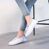 Women's White Genuine Leather Flats - 2023 Korean Style. Versatile, Trendy, Plus Size Casual Shoes for Spring/Summer.