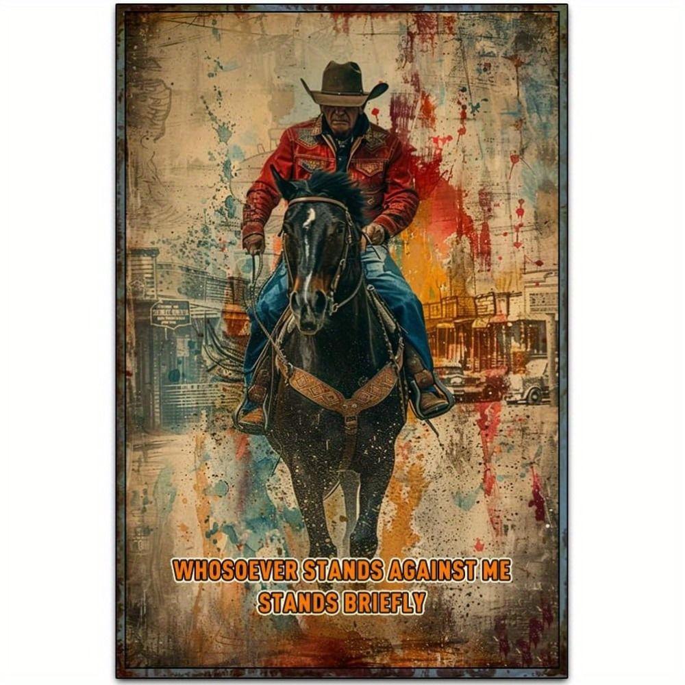 Vintage Wild West Cowboy Metal Wall Art 20x30cm Home Decor