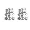 HECHENG,Fashion Gold Color Bear Animal Hoop Earrings For Women Cute Brass 18K Plated Cartoon hoop Earrings Ear Zircon