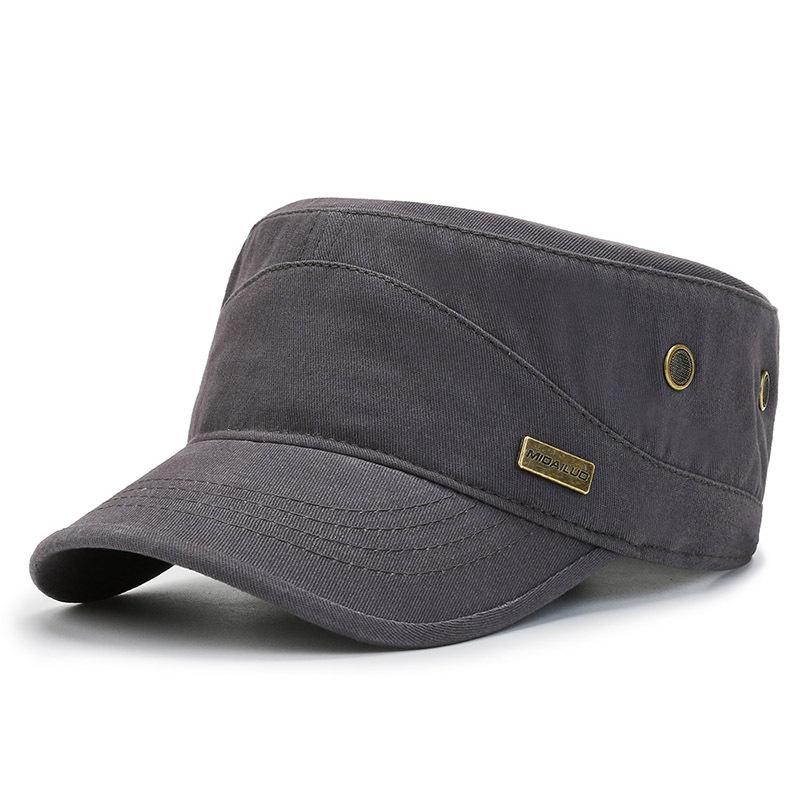 New Flat Top Hat Outdoor Casual Flat Top Hat Versatile Sports Sun Hat Pure Cotton Fashion Four Seasons
