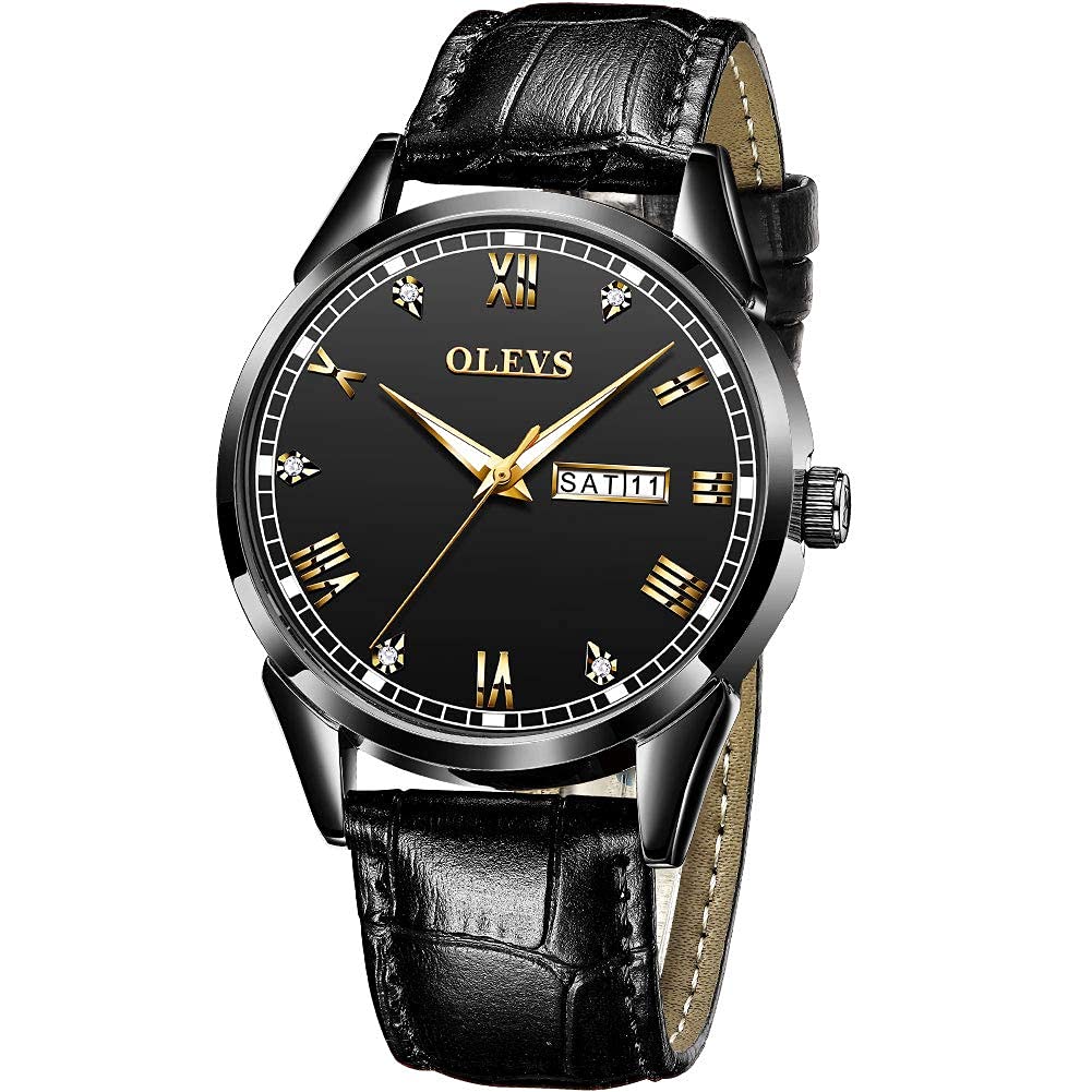 

OLEVS Stylish Leather Quartz Date for Men Men s Watch, Ultra-Thin Strap, Movement, Analog, Display,