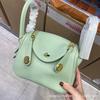 Bag Retro Soft Cowhide Lychee Pattern Portable Shoulder Crossbody Macaron