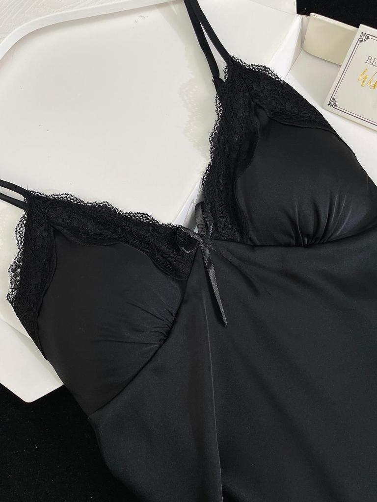 2026 Sternzeichen Neujahr Eis Seide Damen Prinzessin Pyjama Set mit Brustpolstern - Hochwertige Hauskleidung