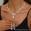 Alloy Rhinestone Wedding Necklace Earrings Bridal Wedding Accessories Banquet Ladies Jewelry