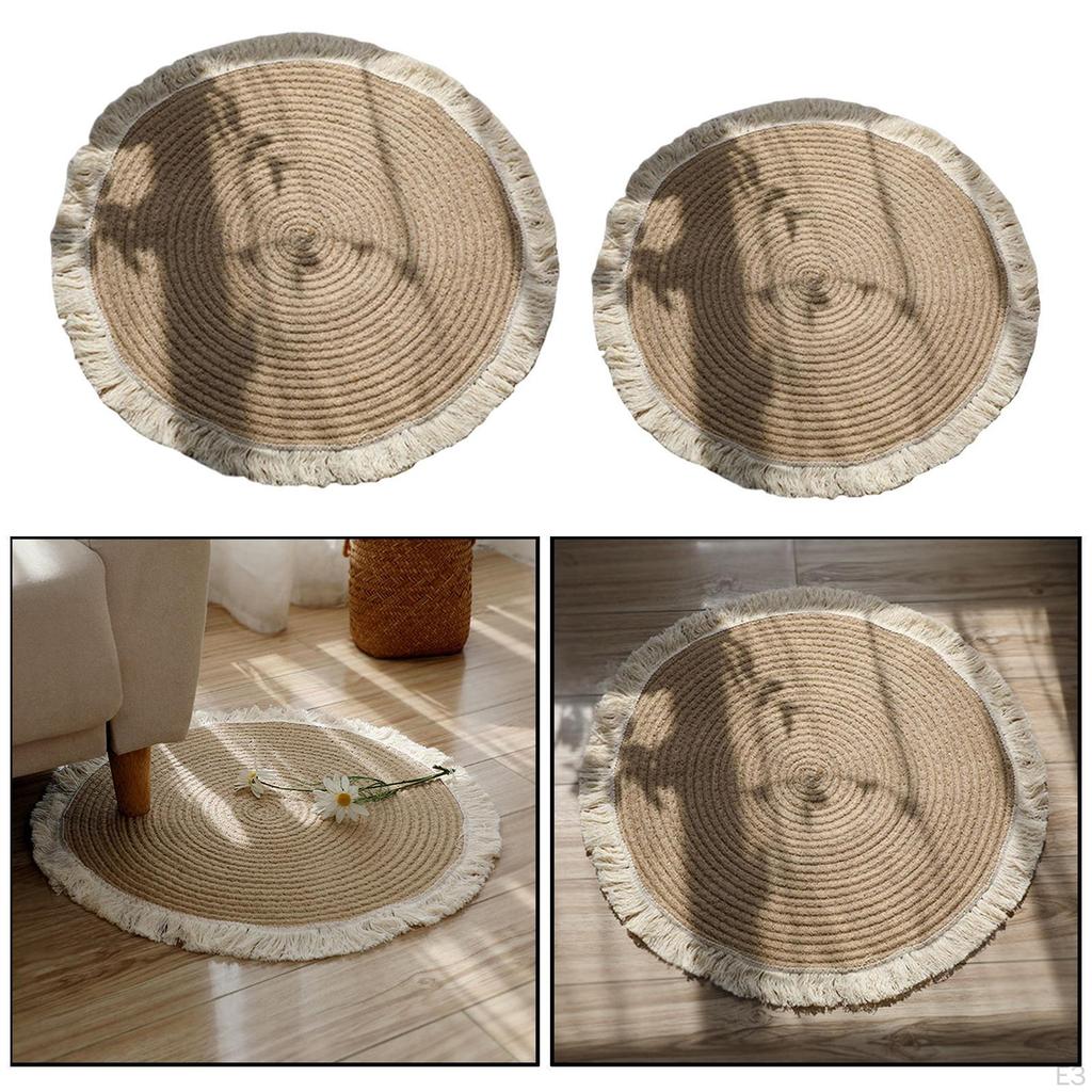 Indoor Area Rug Washable Woven Tassel Nordic Throw Floor Mat