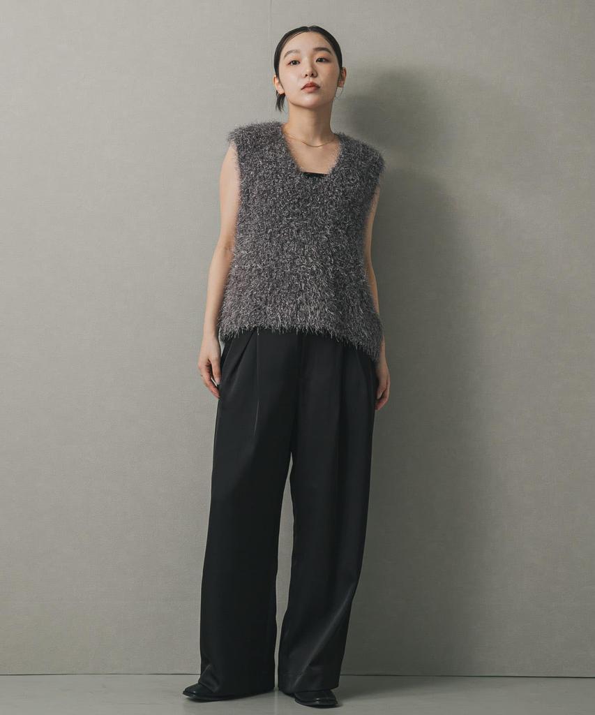 Sense of Place Black One Women's Satin-In-Tuck Pants, AAA6-24A002,