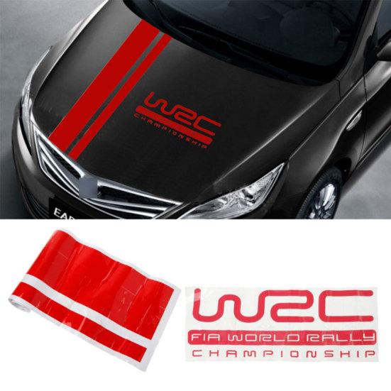 2Pcs Lines Letters Self-adhesive Car Styling Hood Sticker Auto Decal Decoration