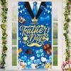 Polyester Door Hanging Banner Blue Gold Party Photography Backdrop  Photography Props