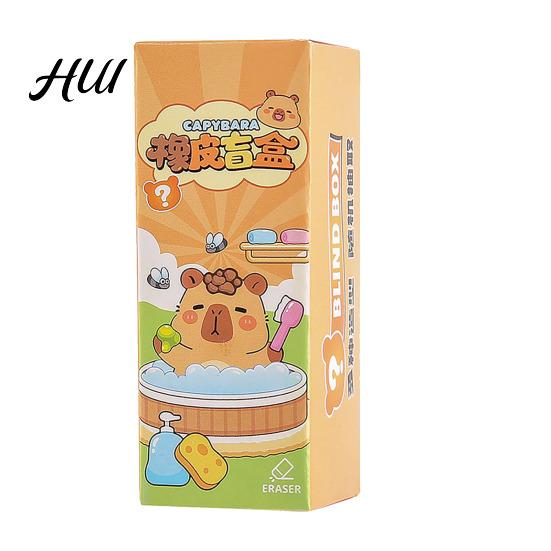 Miniature Desk Decoration 12Pcs Cute Capybara Eraser Set Kawaii 3D Animal Shaped Pencil Erasers for Surprise Toy Kids Clean Erasing Low Dust 12pcs