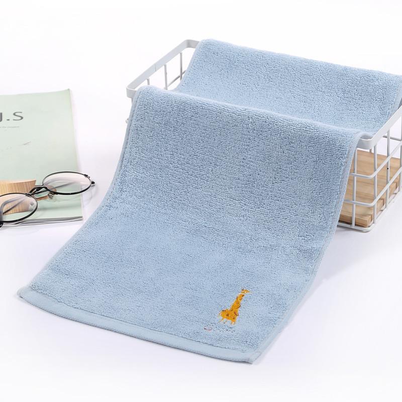 

1Pc 25x50cm Cartoon Animal Embroidered Cotton Bathroom Children Hand Face Towel Washcloth Soft Absorbent 25x50cm
