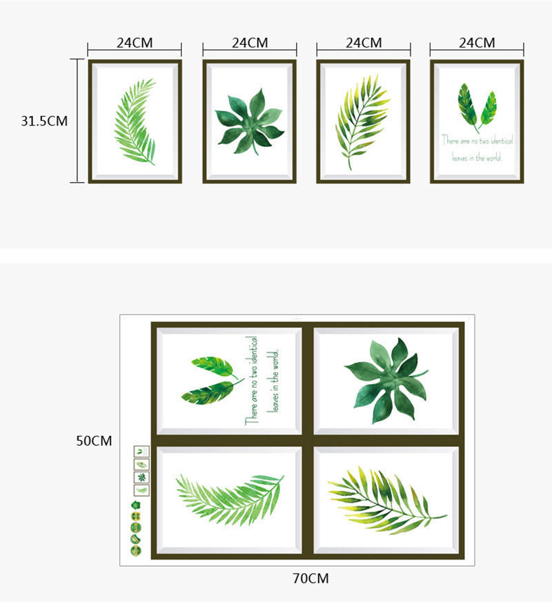 Plant Leaves Art Vinyl Mural Home Room Decor Wall Stickers
