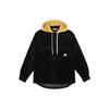 Puffer Jackets Men's Black Hooded Moderate Patchwork Puffer Jacket (Unisex) Puffer Jackets AMJ21352 BK