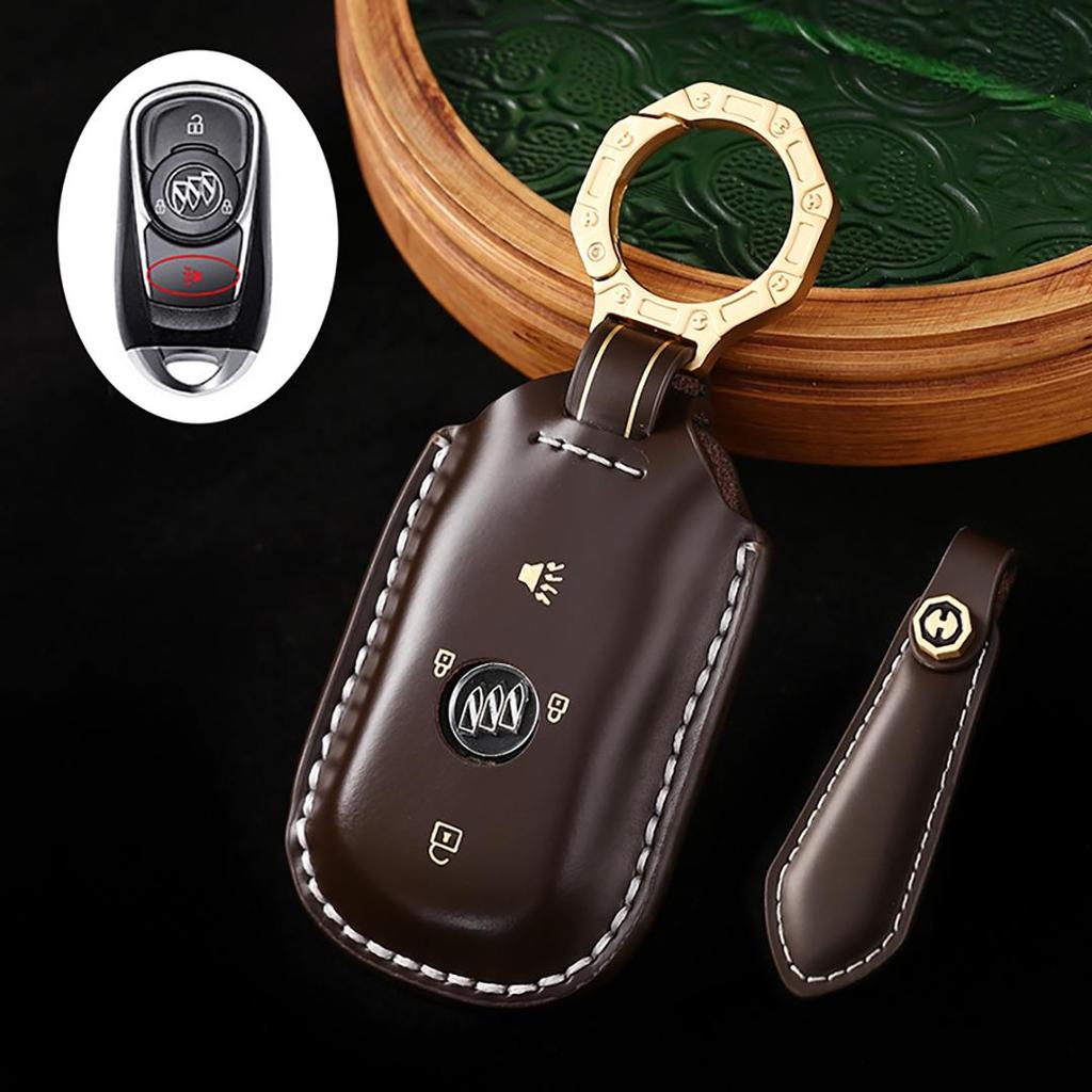 Suitable for Buick Jun Vietnam Cora Gl6gl8 Handmade Cowhide High-End Car Key Cover Keychain