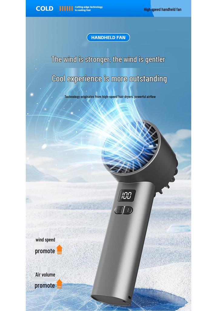 JK107 Handheld Fan: Ultra-long Battery, Powerful Cooling, 100-Speed Ice-feel Breeze