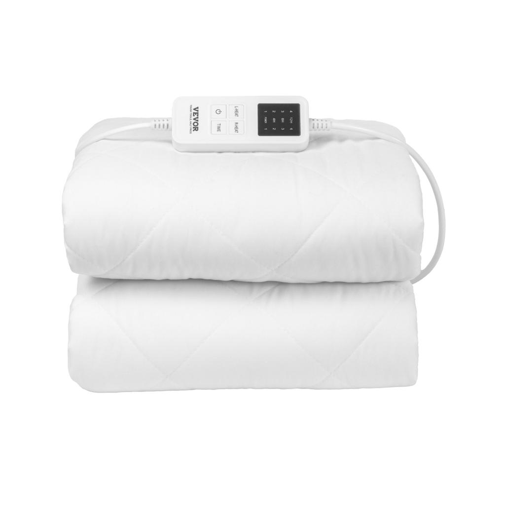 VEVOR Heated Mattress Pad, 195 X 165 Cm, Queen Electric Bed Warmer with 4 Heat Settings Control, 12-Hour Timer, 8-Hour Auto Off