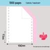 1000 Pages 190-2345 Dot Matrix Three-Part Color Continuous Receipt Paper with Two-thirds/One-third Split