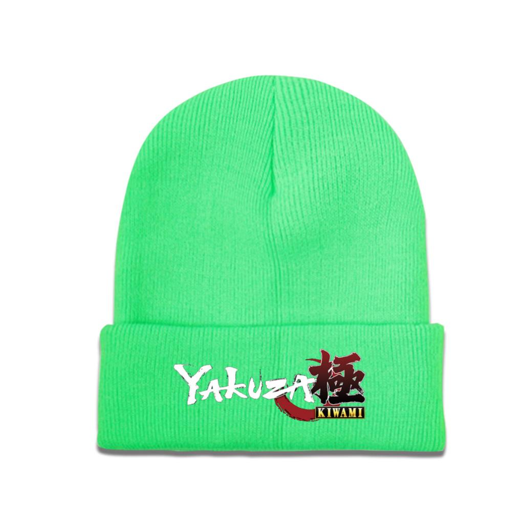 Yakuza Kiwami Örme Kapaklar kadın Unisex Skullies Beanies Kış Şapka Japonya Ejderha Gangster Video Oyunu Hip Hop Kavun Kap