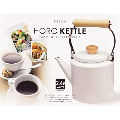 PEARL METAL Fesca HB-930 Enamel Kettle, 2.4L, White, Induction Compatible
