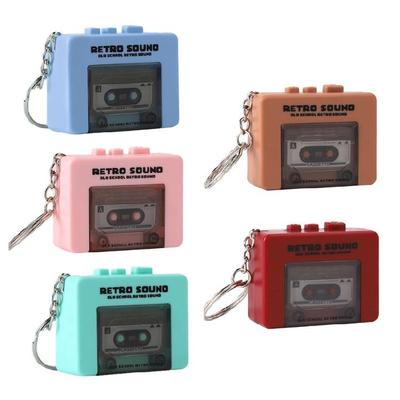 Miniature Cassettes Player Keychains Retro Tape Recorders with Builts In Music Box and Recording Ability for Accessories