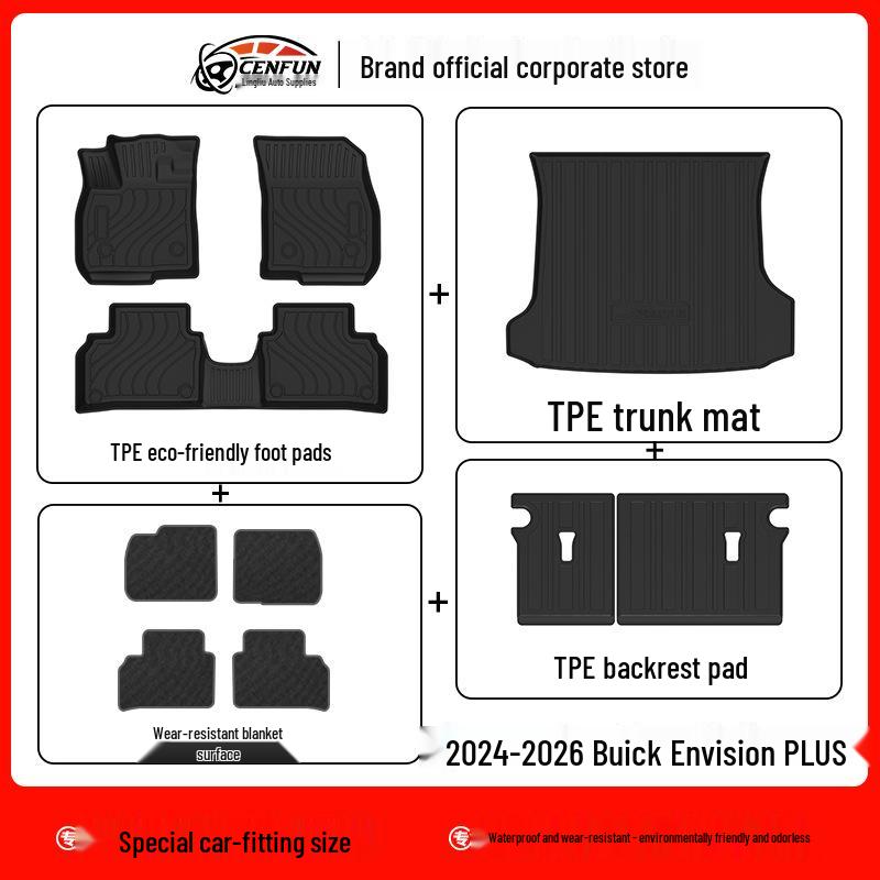 2024 Buick Envision PLUS TPE Floor Mats & Waterproof Trunk Mat: Eco-Friendly & Odorless