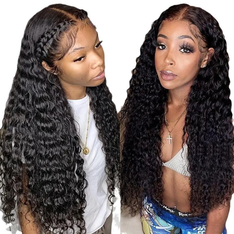 Black Long Curly Hair Wig Female Middle African Small Corn Perm Full Headgear