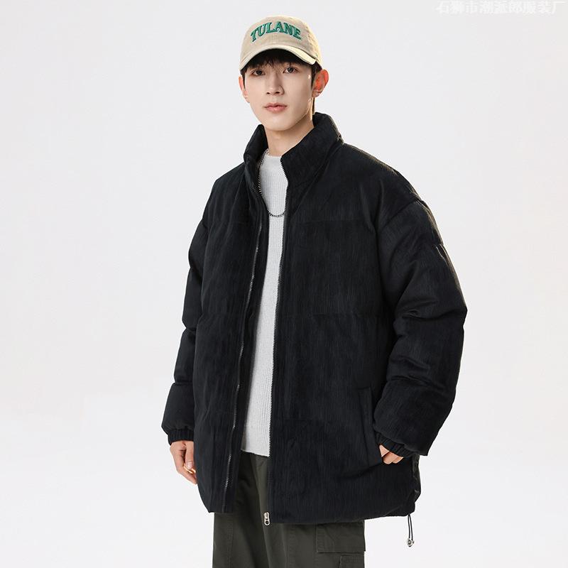 Winter new fashion casual sports padded jacket men's stand-up collar warm color matching padded jacket women's couple youth padded jacket