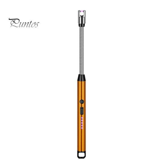 

1 комплект, электрический воспламенитель, перезаряжаемый через USB, ветрозащитный светодиодный дисплей, импульсный воспламенитель с длинной ручкой для дома на открытом воздухе золотистый