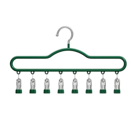 

Coat Hanger with 8 Clips Hanger Space-Saving Multi-Function Storage Hanging Wardrobe Organizer Jeans Skirts Scarves 1pc