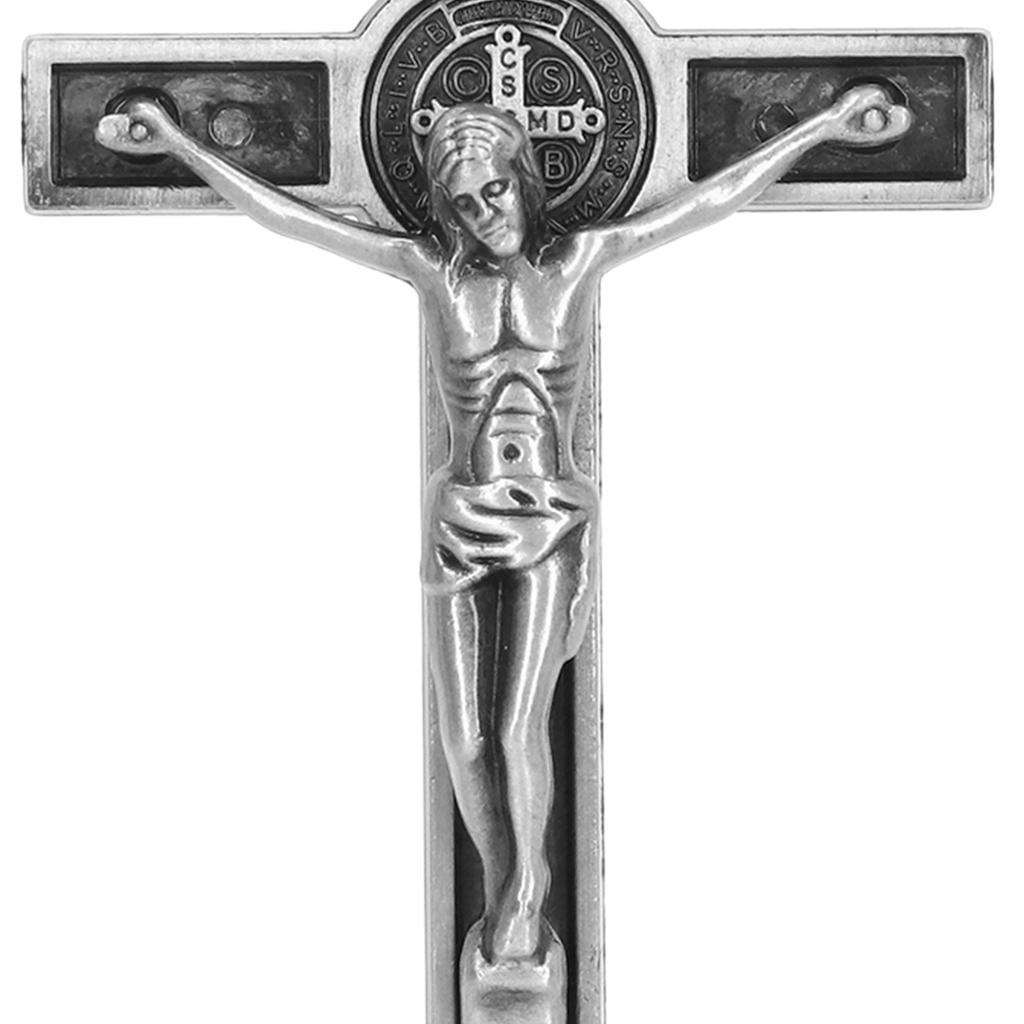 Catholic   Hand Made Zinc Alloy Metal Vertical Catholic Crucifix Wall   with Removable Base