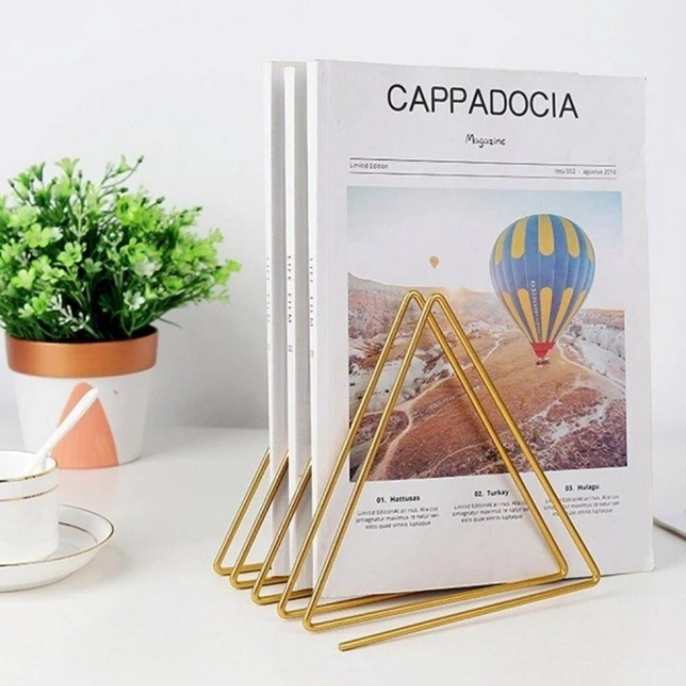 Simple Triangle Storage Rack Iron Geometric Display Stand Holder Multifunction Small Bookshelf Desktop Decoration