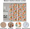 Peach Shower Curtain, Vibrant Cute Fruit Waterproof Shower Curtains for Bathroom, Cartoon Home Decorative Fabric Bath Curtain