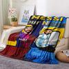 1PC Messi Fan Artwork Custom Name Patterned Flannel Blanket Suitable For All Seasons For Home Decor Warmth And Comfort Gifts Holiday Present