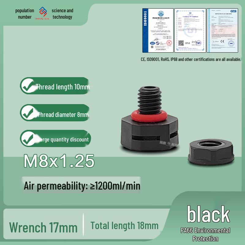 M12 Waterproof Breathable Nylon Automatic Vent and Pressure Relief Valve for Fermentation