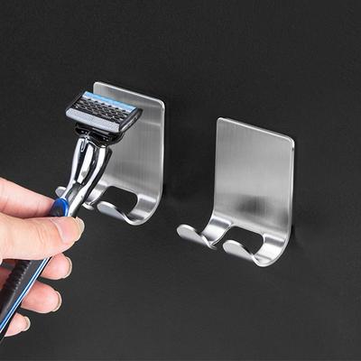 Basic Adhesive Razor Mount - No-Drill Single Hook for Manual Shavers, Simple Wall Organization for Bathroom & Household
