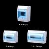 Indoor Wall Mount 4-6/5-8/9-12 Ways Circuit Breaker Distribution Protection Box Durable Electric Transparent Cover Plastic Boxes