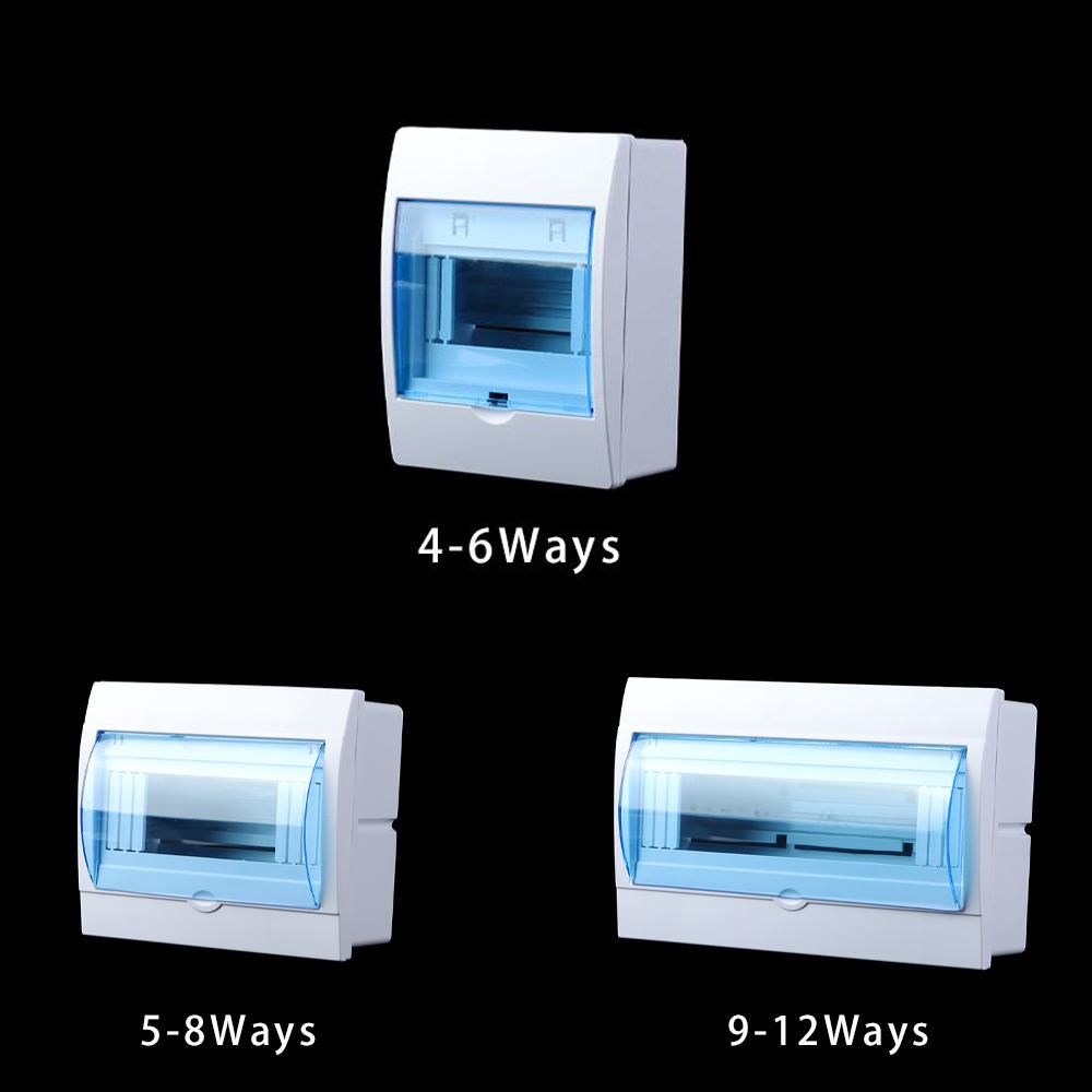 Indoor Wall Mount 4-6/5-8/9-12 Ways Circuit Breaker Distribution Protection Box Durable Electric Transparent Cover Plastic Boxes