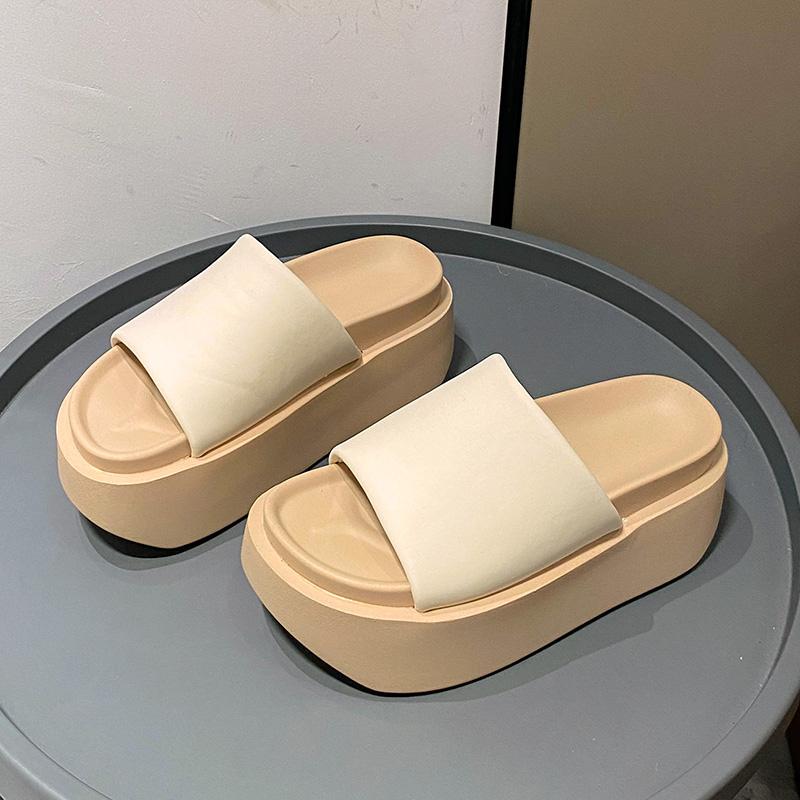 Fashion 8CM Heels High Platform Wedge Slippers New Women Open Toe Sandals Summer Outdoor Casual Thick Sole Slides Women Beach Flip Flops