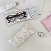 Bow shaped glasses storage bag, s' portable soft bag, Portable heart-shaped storage bag