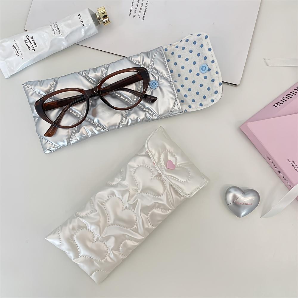 Bow shaped glasses storage bag, s' portable soft bag, Portable heart-shaped storage bag