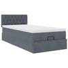 VidaXL Cadre de lit ottoman avec matelas gris foncé 90x190 cm velours, cadre de lit, cadre de lit rembourré 3312663