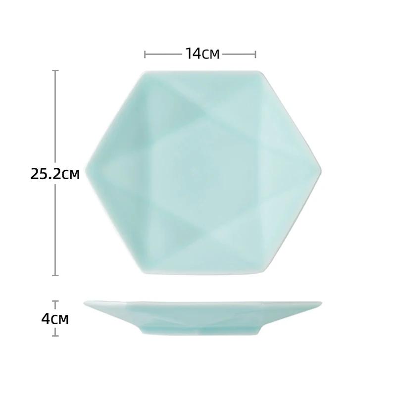 Creative Solid Color Ceramic Plates Chinese Style Restaurant Dessert Plate Seafood Sushi Dining Plate Unique Household Tableware