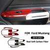 Carbon Fiber Car Power Window Switch Lifter Buttons Panel Interior Decoration Sticker For Ford Mustang 2015- Accessories