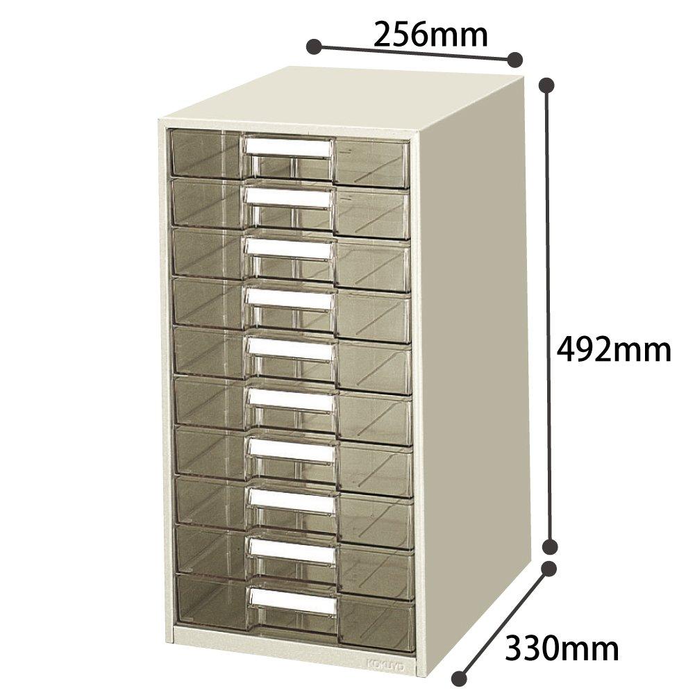 KOKUYO Brief Transparent A4 10 Fächer, Schublade, Vertikal, Etagen, LC-G10M