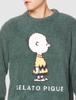 SNOOPY HOMME Powder Motif JQD Pullover PMNT231077 GRN L [Gelato Pique] Men's