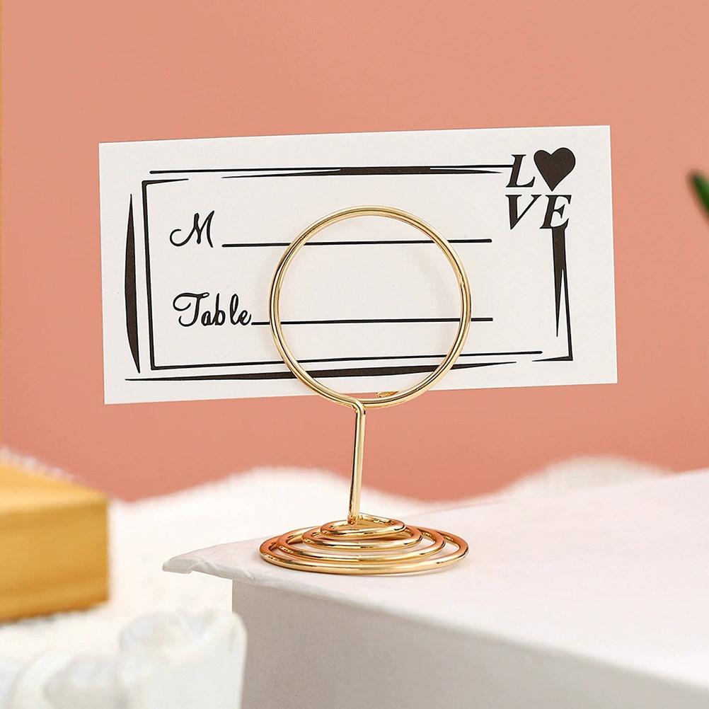10Pcs Elegant Iron Table Number Sign Clip Holder for Place Cards Photos Menus Notes Desk Display Versatile Event Accessory